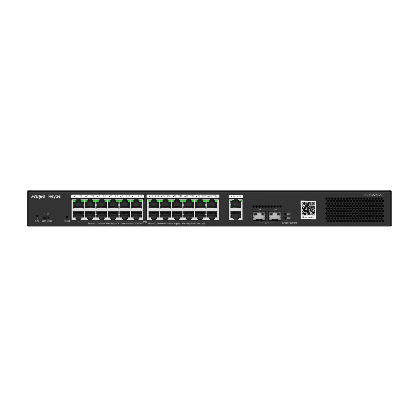 RG-ES228GS-P - 28-Port Gigabit Smart Cloud Managed PoE Switch